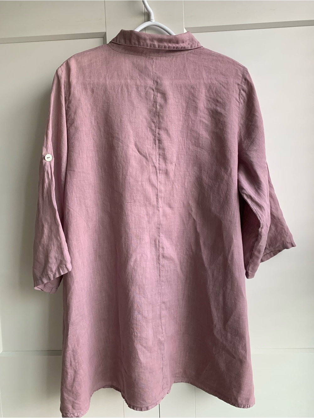 Match Point 100% Linen ¼ Button-Front Linen Tunic Size M Made in USA - Picture 3 of 11